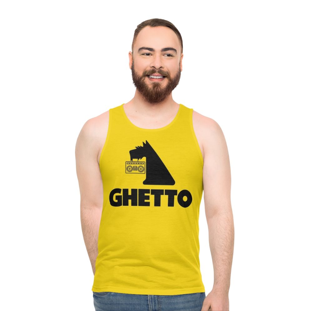 Budget-friendly unisex tank top with urban style graphic design