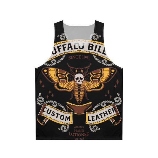 Buffalo Bill Leather Tank Top with Gothic Moth Pattern