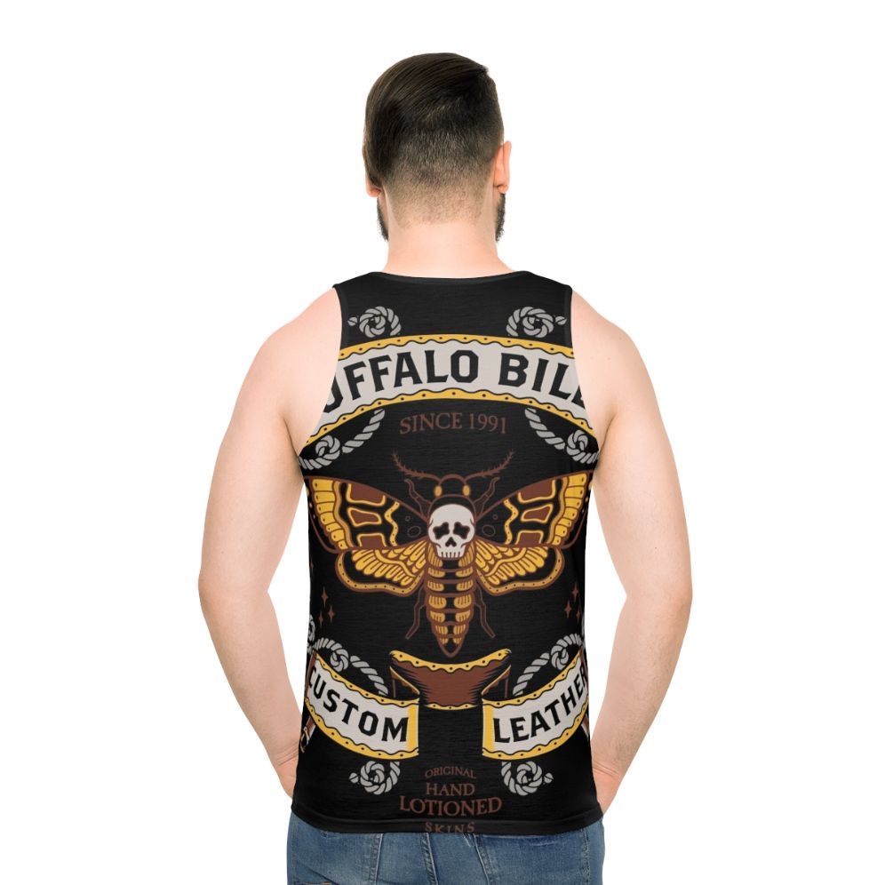 Buffalo Bill Leather Tank Top with Gothic Moth Pattern