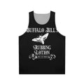 Unisex tank top with "Buffalo Bill" inspired horror design