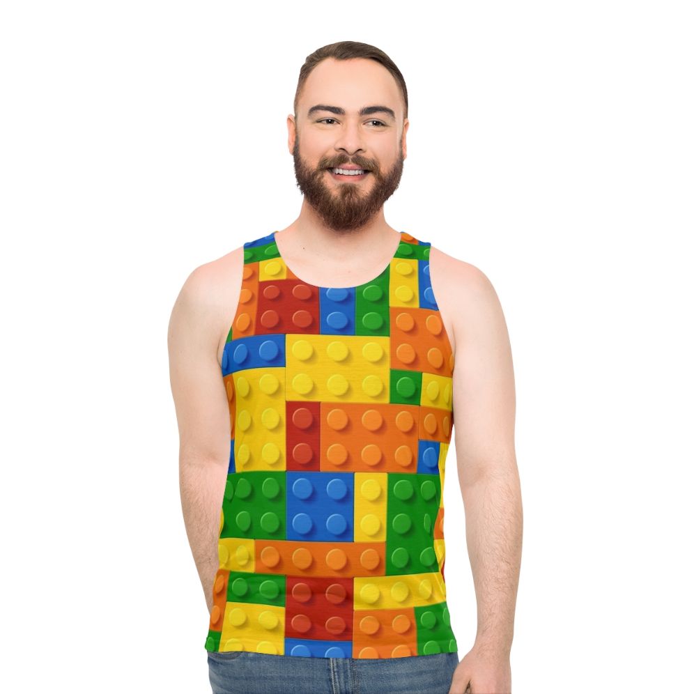 Unisex building blocks construction bricks tank top