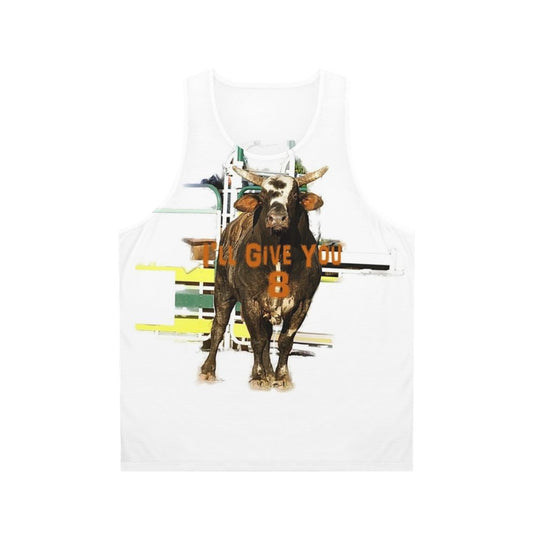 Unisex tank top with bull rider rodeo quotes art design