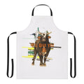 Bull riding inspired rodeo quotes art and design printed on a high-quality apron.