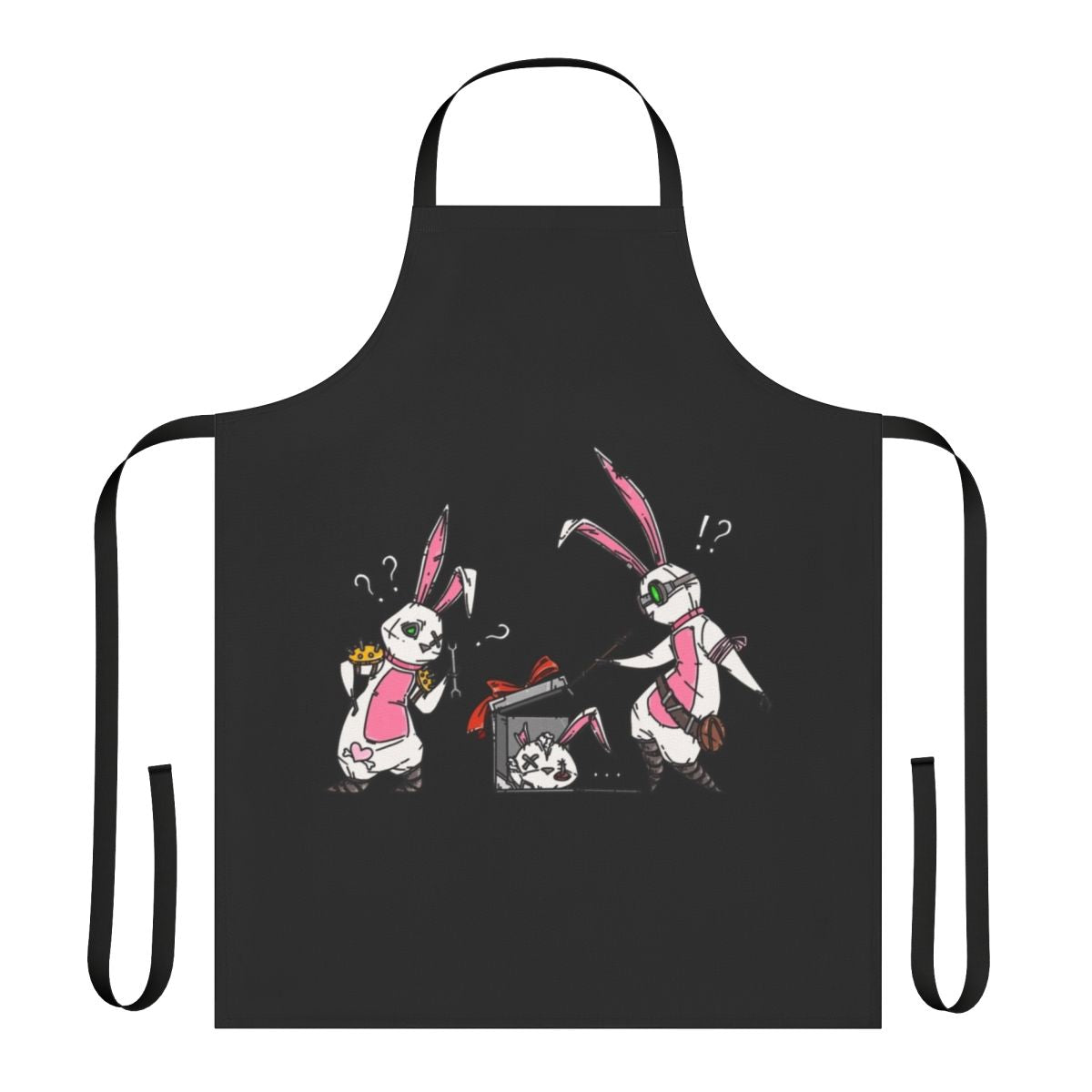 Bunny-themed apron with Borderlands-inspired design