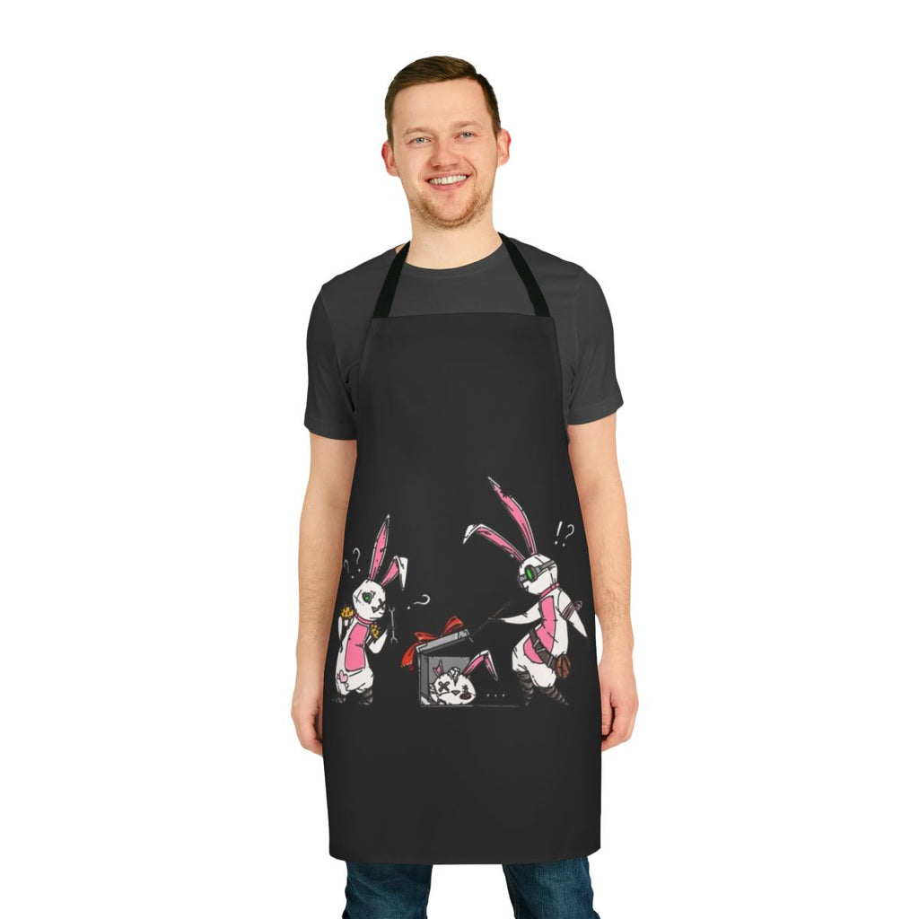 Bunny-themed apron with Borderlands-inspired design