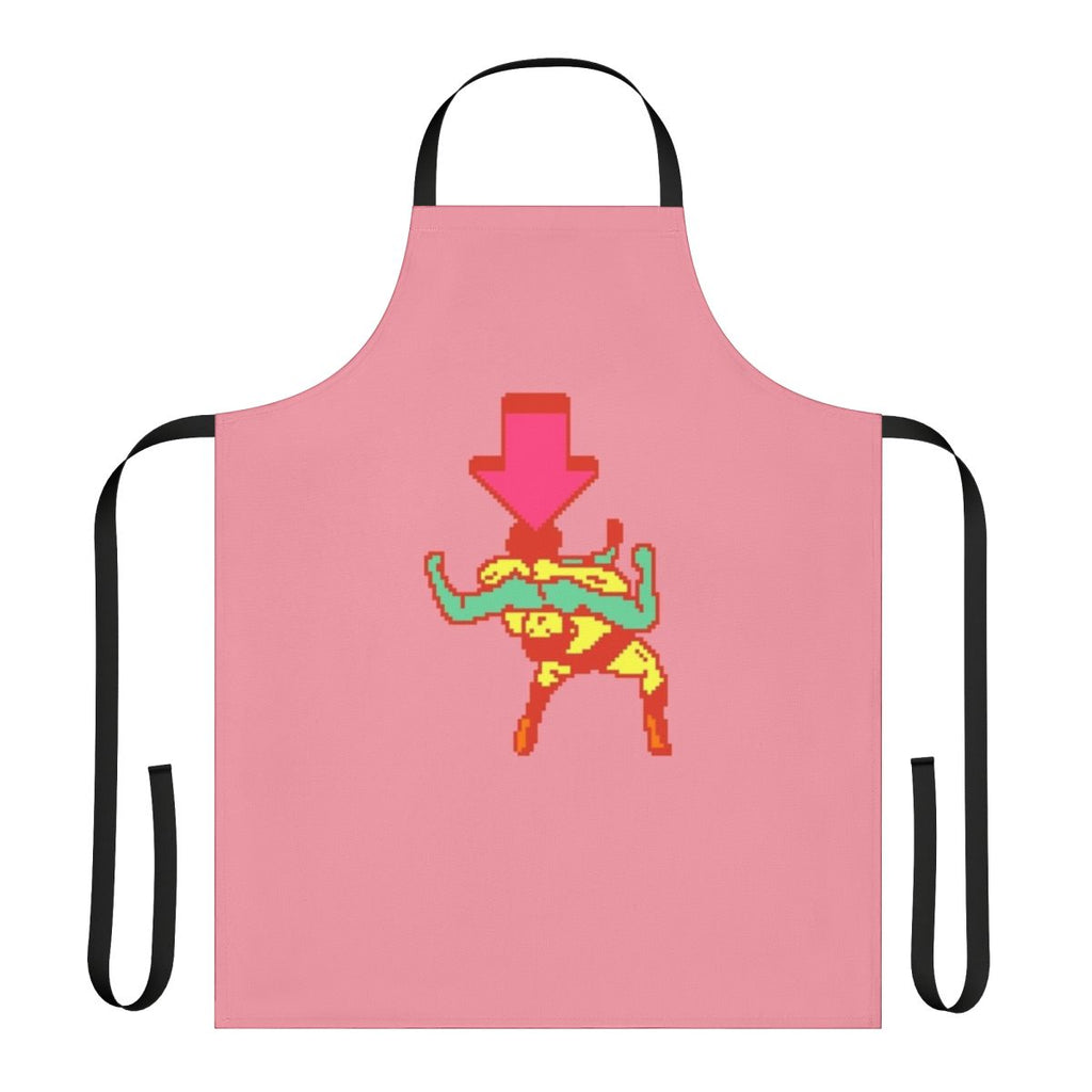 Burger Suplex Gaming Apron featuring No More Heroes-inspired graphics