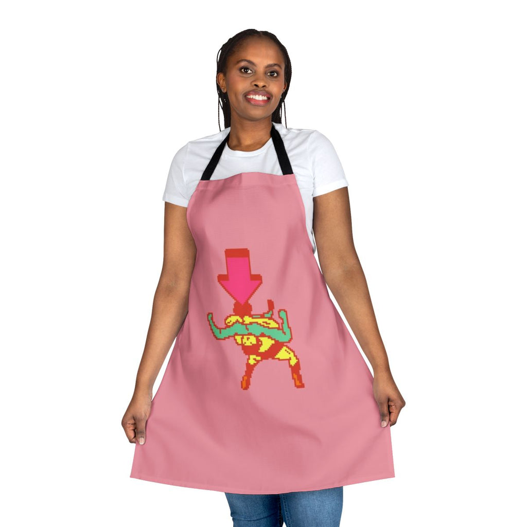 Burger Suplex Gaming Apron featuring No More Heroes-inspired graphics