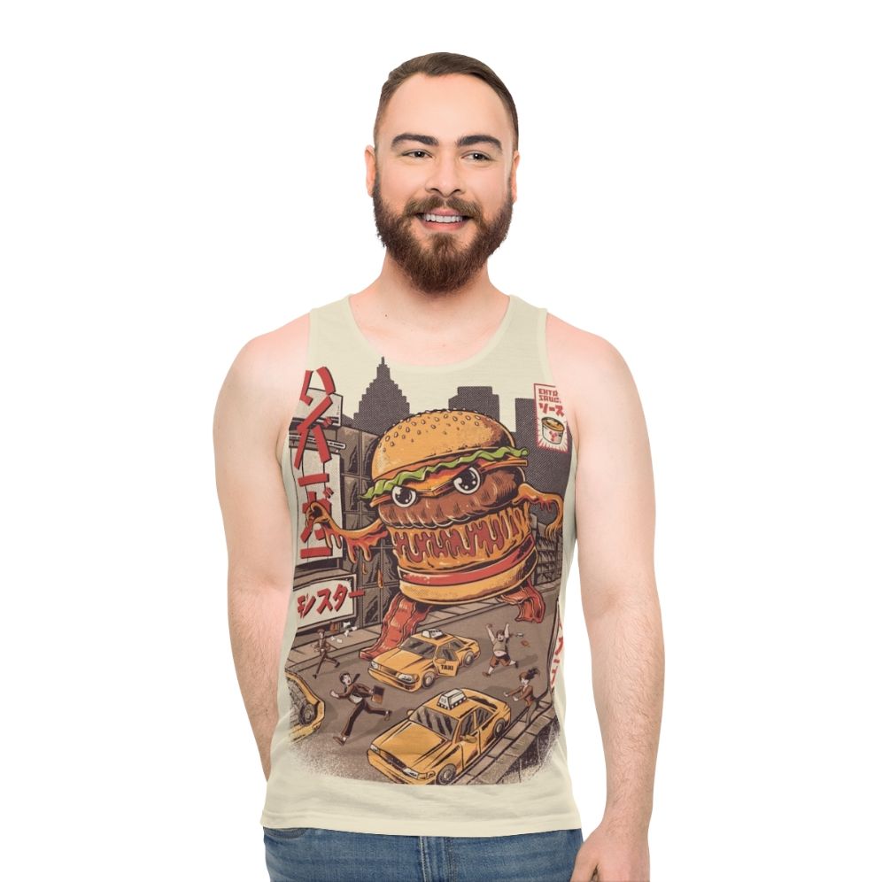 Burgerzilla anime-inspired unisex tank top