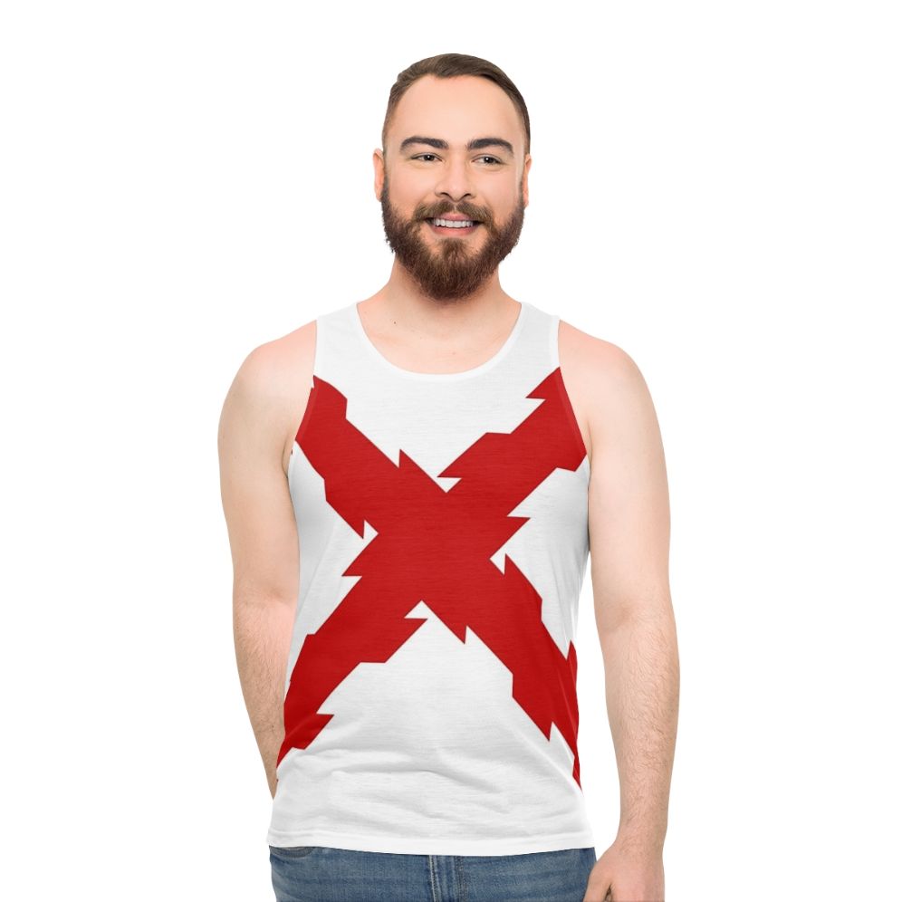 Burgundy Cross Unisex Tank Top