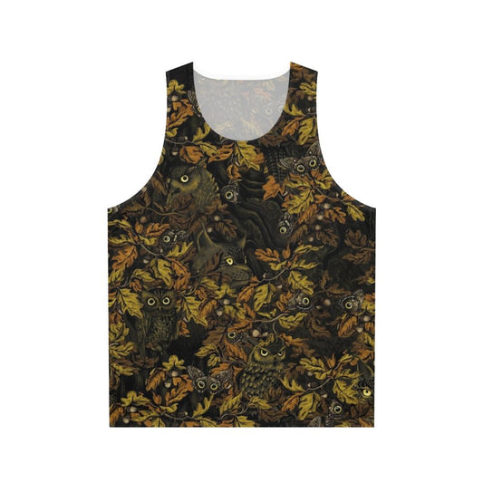 Unisex tank top in burnt sienna camouflage print