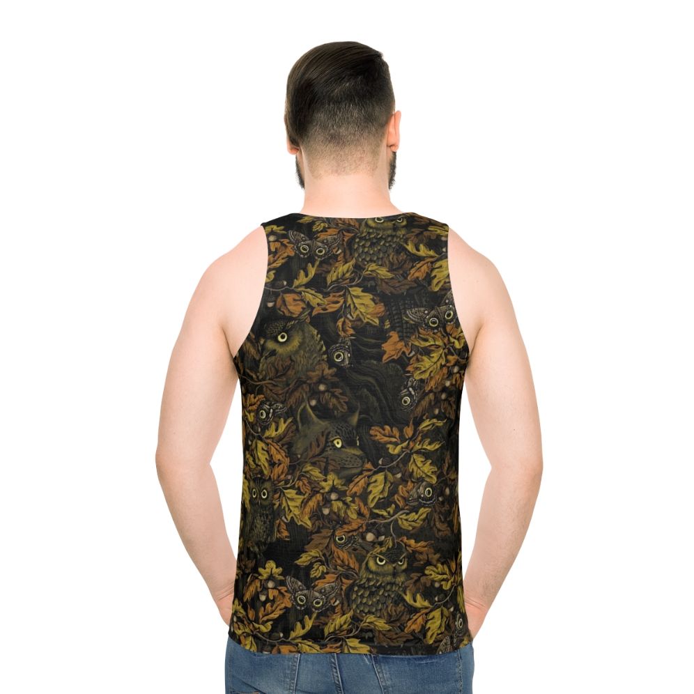 Unisex tank top in burnt sienna camouflage print
