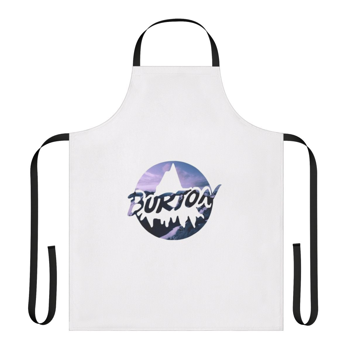 Burton-inspired logo printed on a high-quality apron for snowboarding and surf enthusiasts
