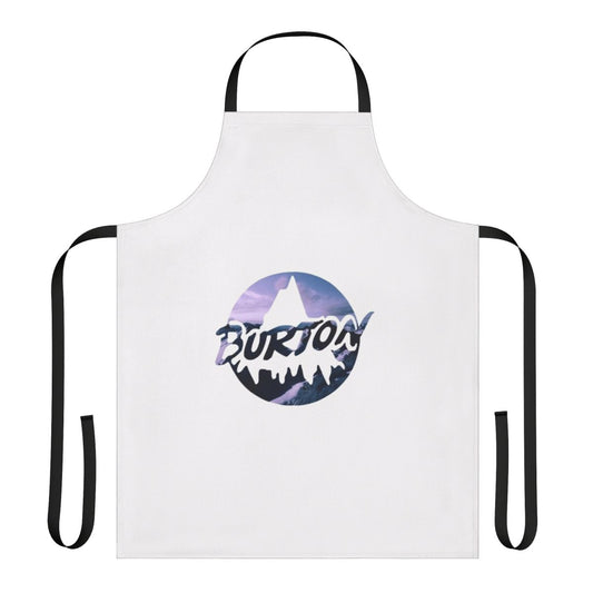 Burton-inspired logo printed on a high-quality apron for snowboarding and surf enthusiasts