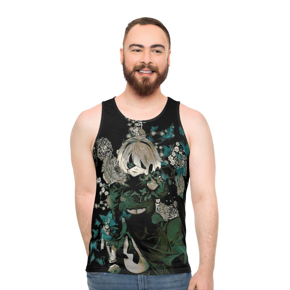 Butterflies and Floral Anime Unisex Tank Top