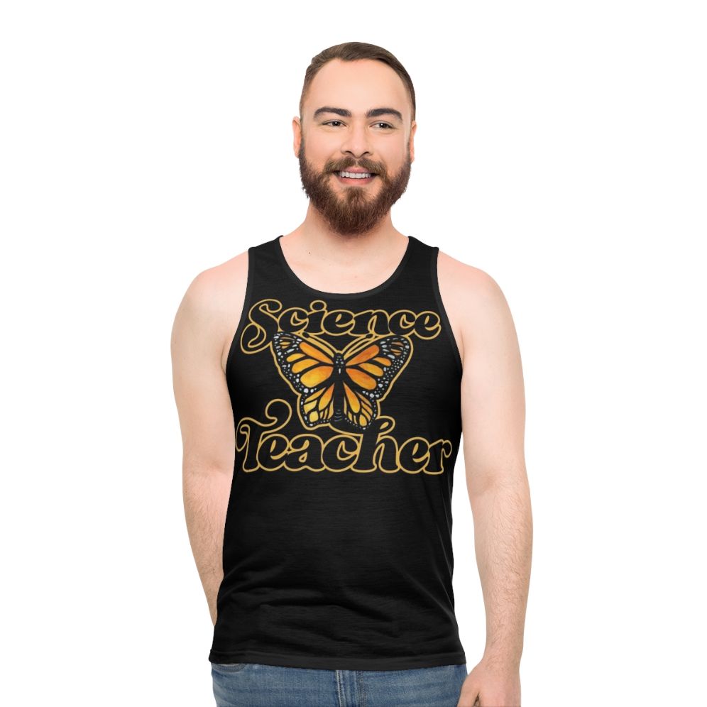 Butterfly design science teacher unisex tank top
