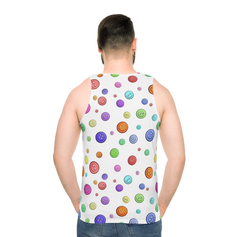 Button pattern unisex sewing hobbies tank top