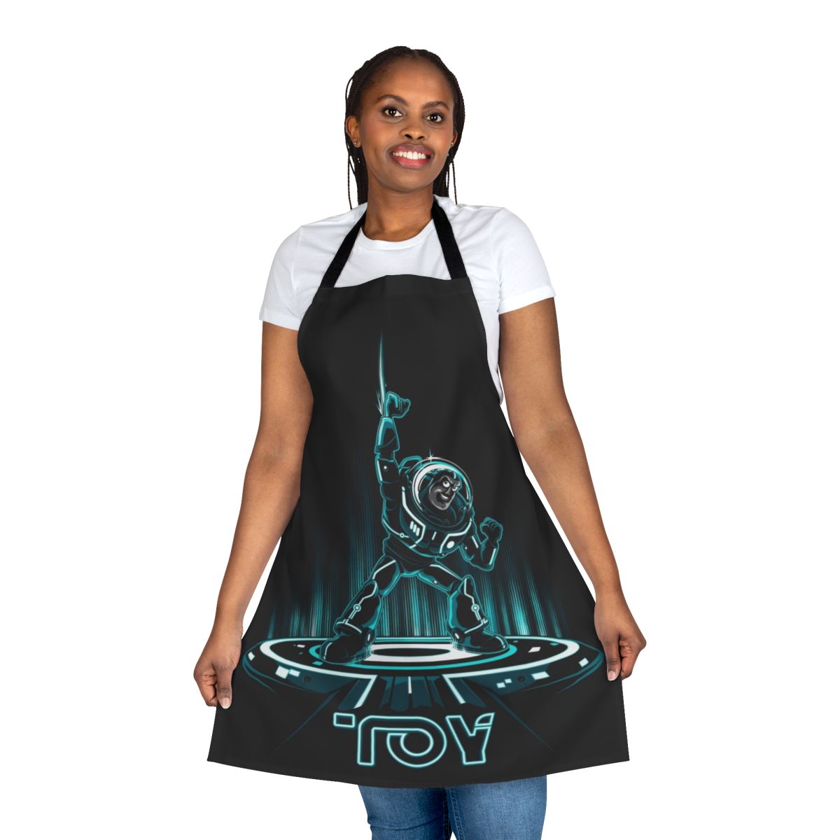 Buzz Tron inspired retro-style apron featuring a pop culture mashup design