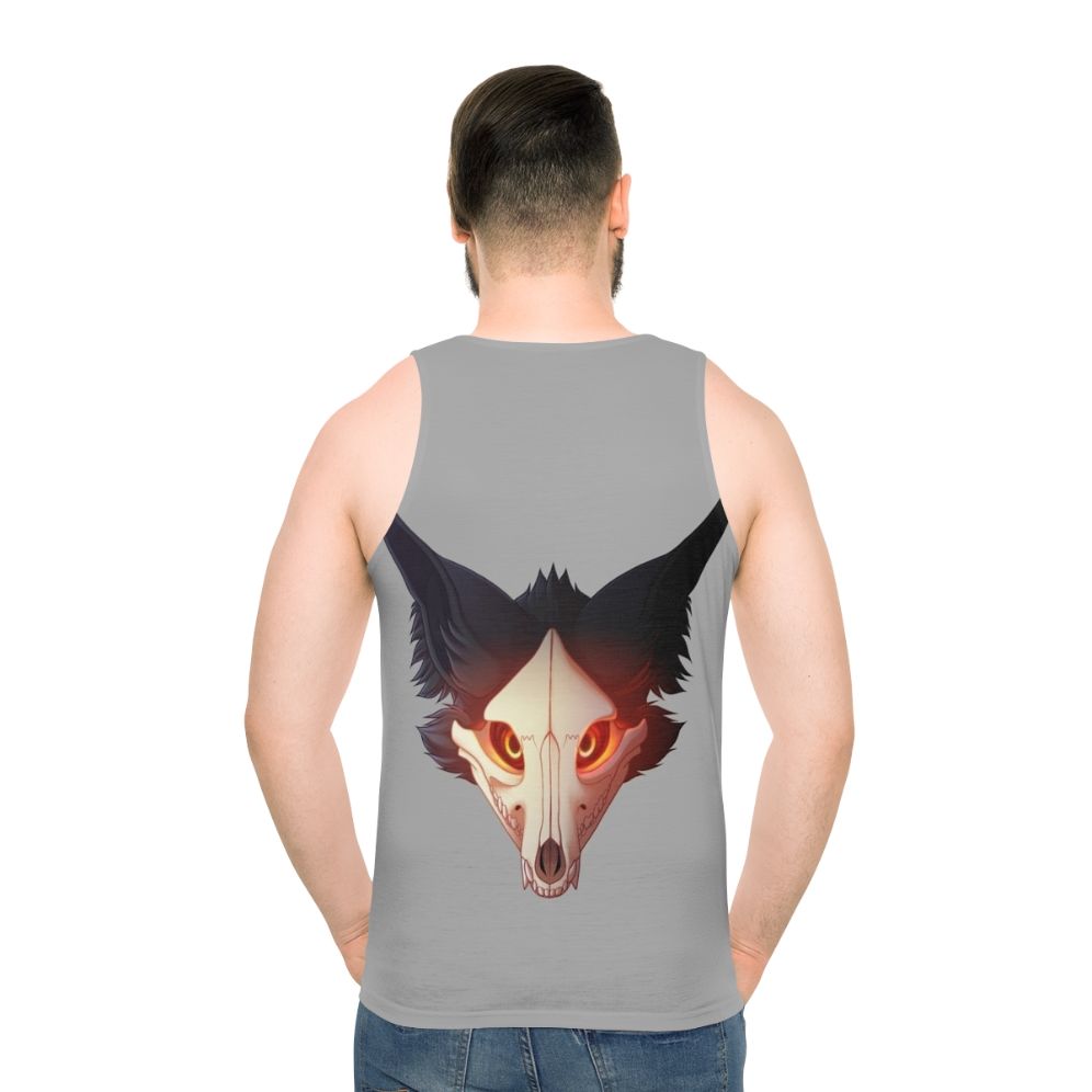 Cadaver unisex tank top with werewolf, skull, and gothic design