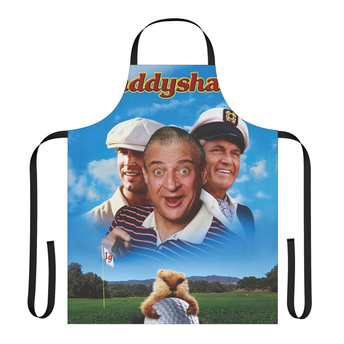 Caddyshack-inspired apron with a humorous, retro design