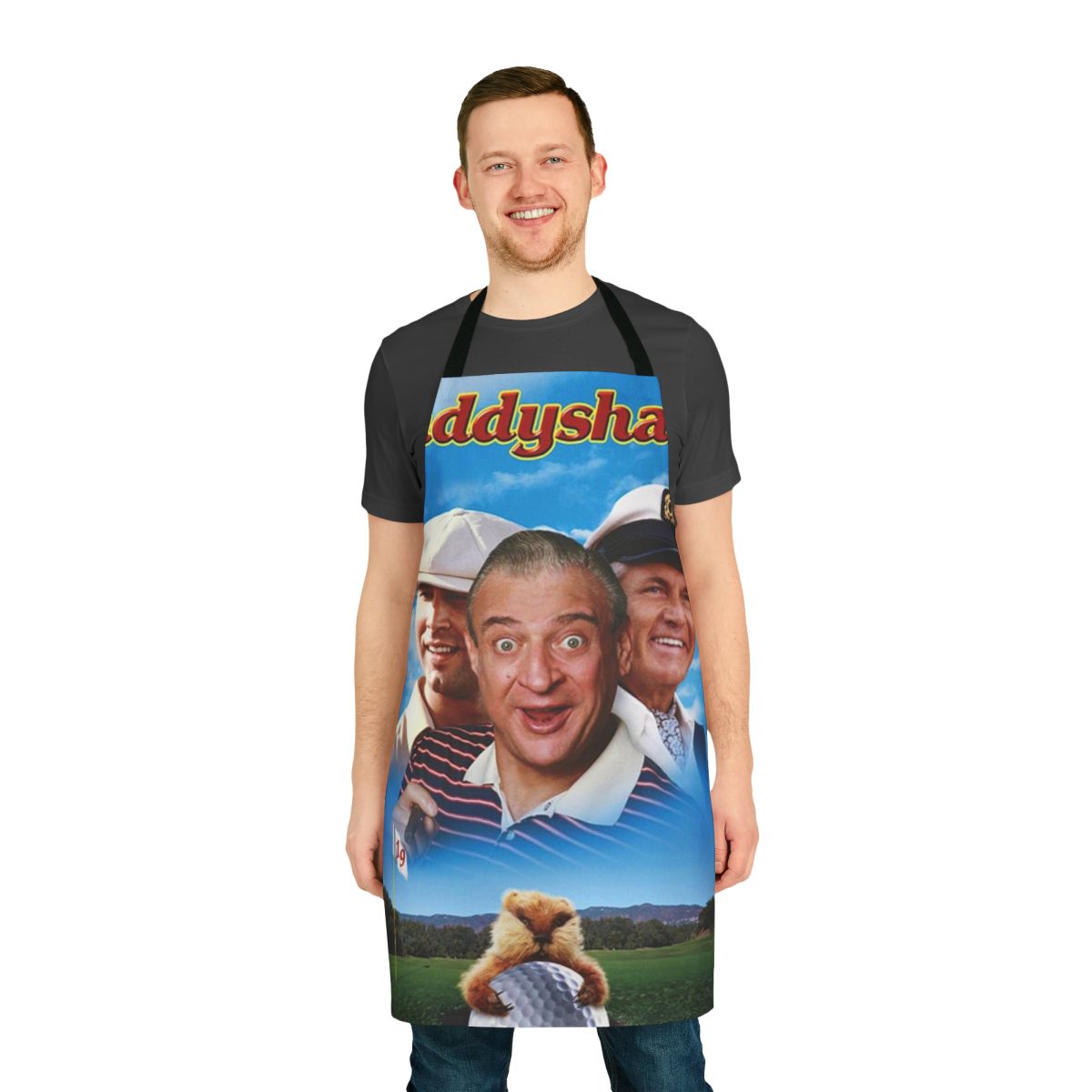 Caddyshack-inspired apron with a humorous, retro design
