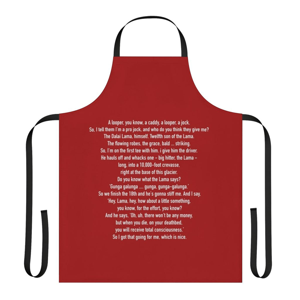 Caddyshack inspired apron featuring the iconic "Gunga Galunga" quote from the film