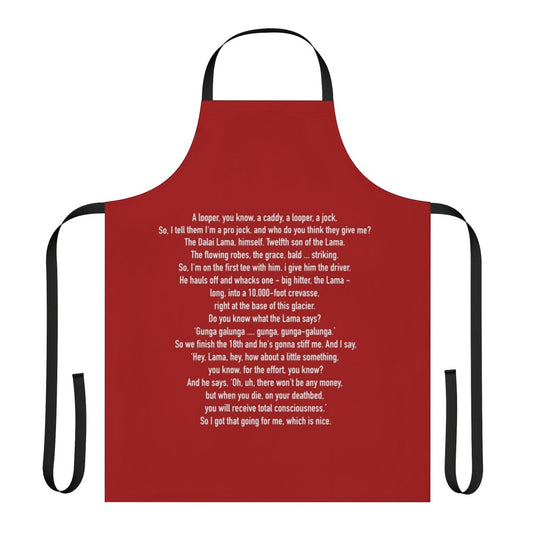 Caddyshack inspired apron featuring the iconic "Gunga Galunga" quote from the film