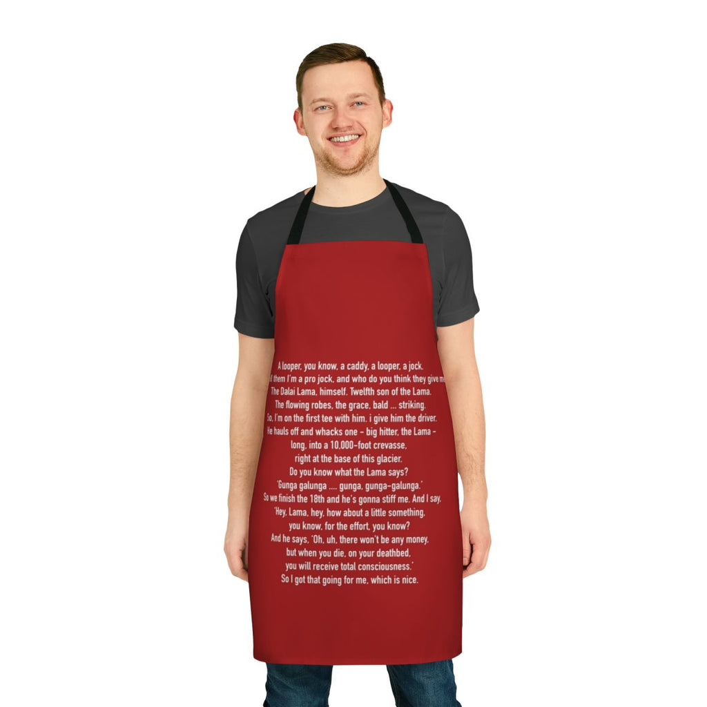 Caddyshack inspired apron featuring the iconic "Gunga Galunga" quote from the film