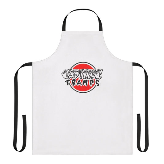Cadillac Tramps themed apron featuring the band's logo and name