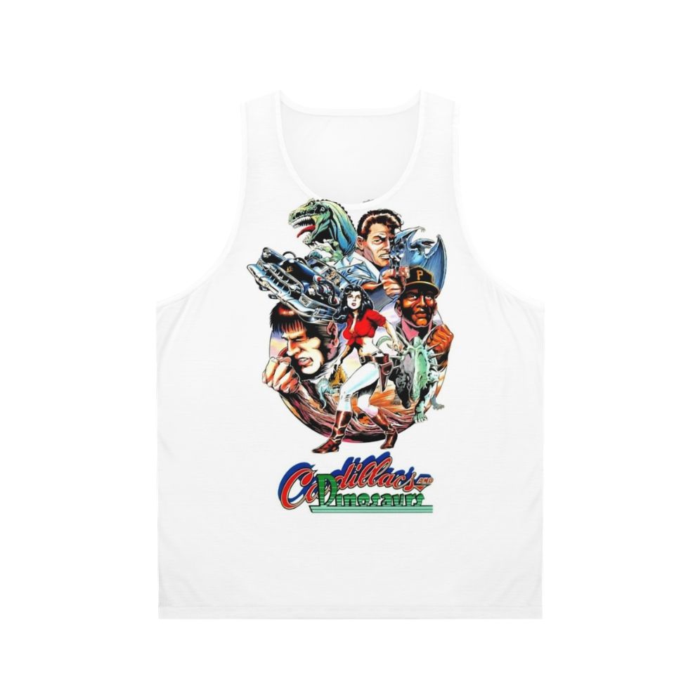 Cadillacs and Dinosaurs unisex tank top