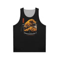 Unisex tank top featuring the Great Wave of Coffee pop art design