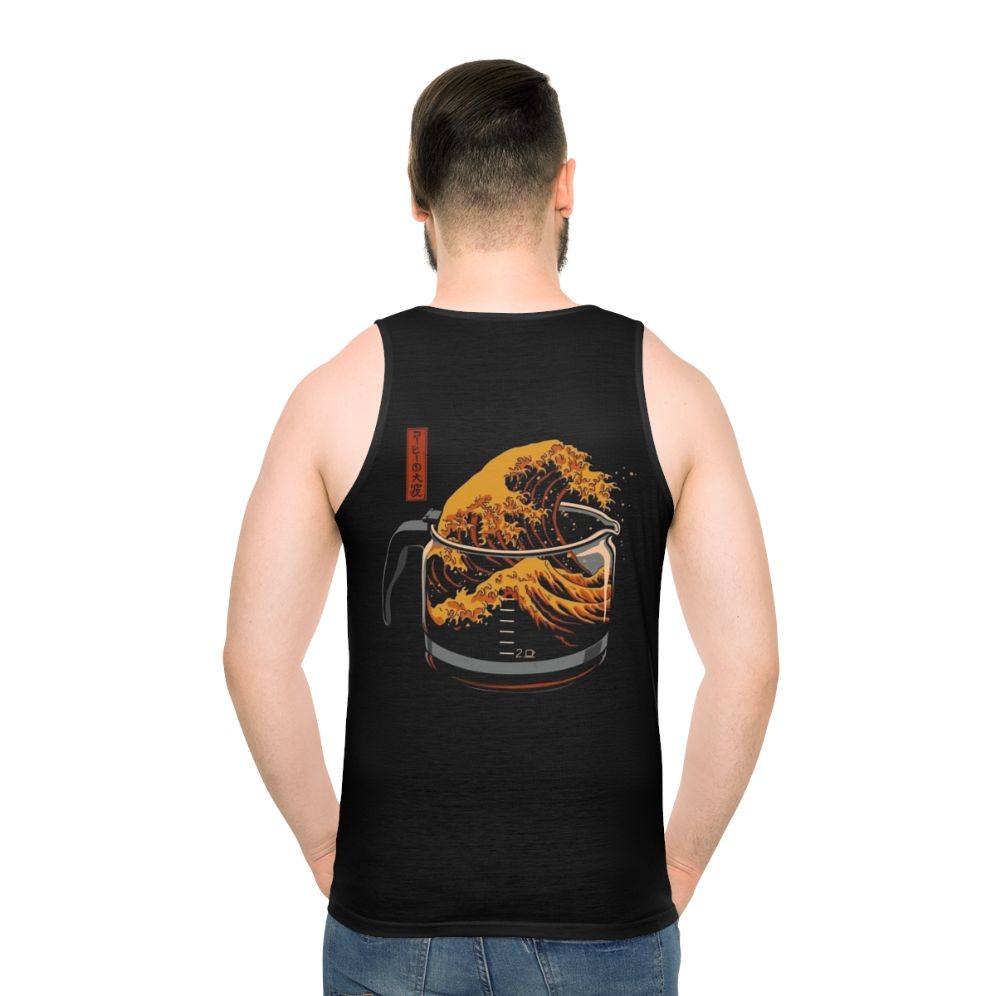 Unisex tank top featuring the Great Wave of Coffee pop art design