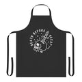 Apron featuring a skull and crossbones design with the text "Death Before Decaf"