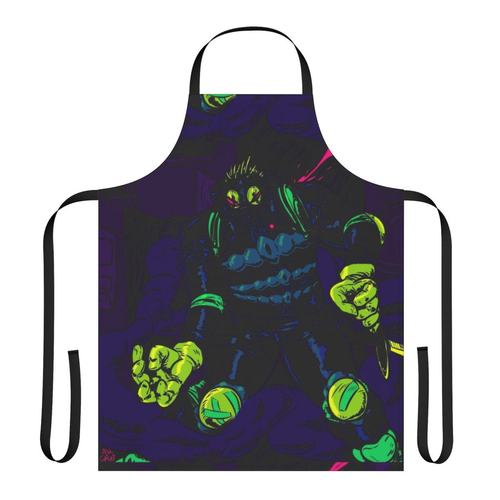 Caiman-themed apron featuring a scalie design inspired by the anime and manga series Dorohedoro