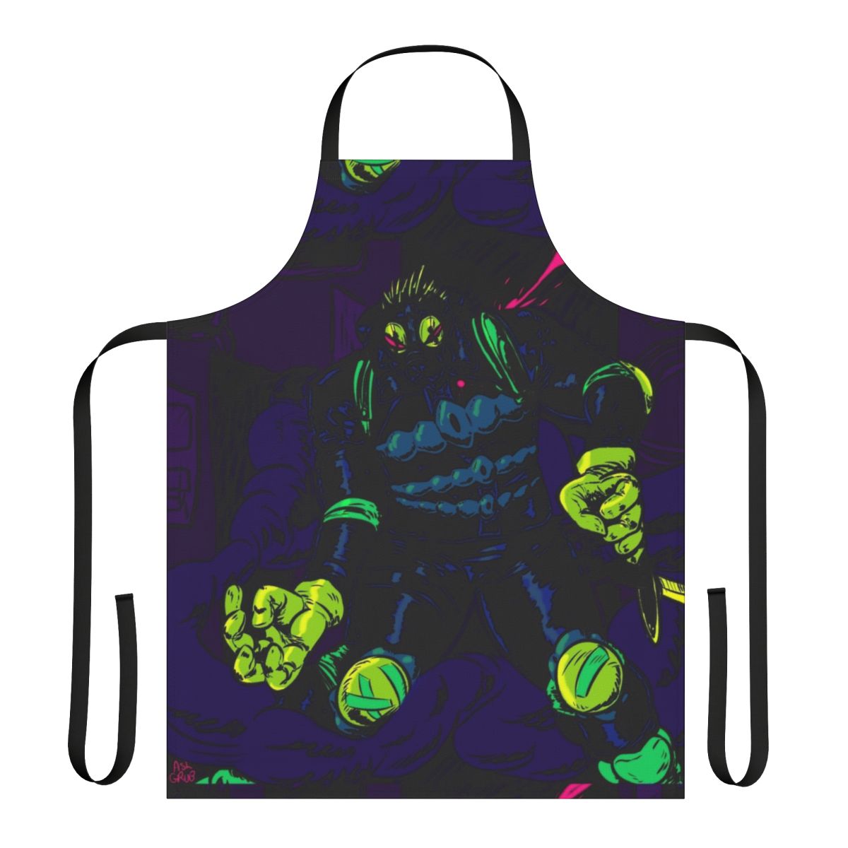 Caiman-themed apron featuring a scalie design inspired by the anime and manga series Dorohedoro