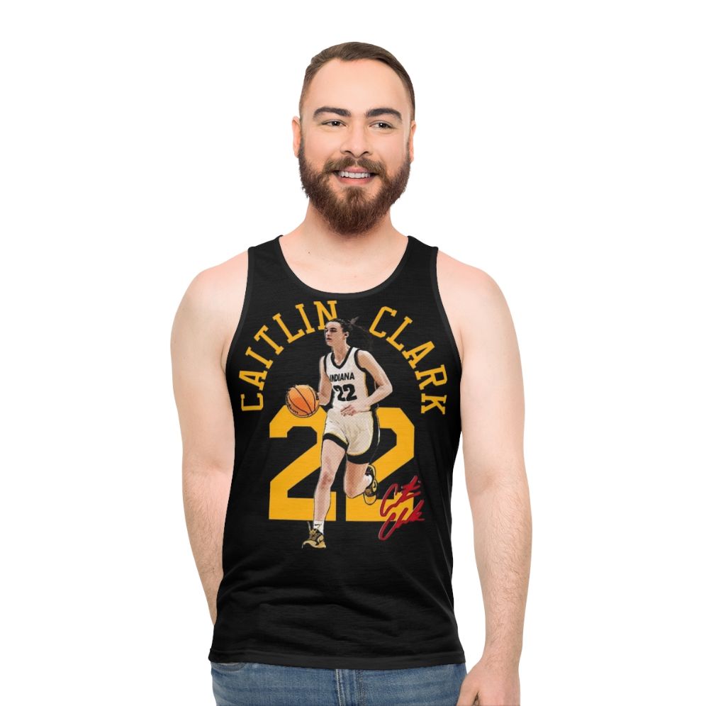 Caitlin Clark wearing unisex basketball tank top
