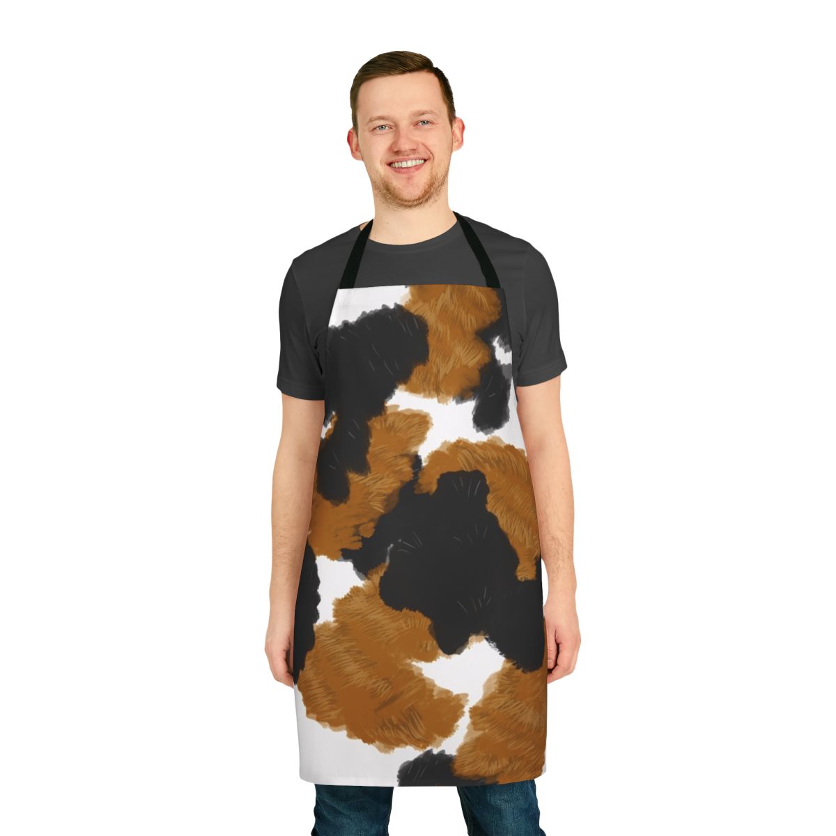 Calico cat fur print apron with cute kitty pattern