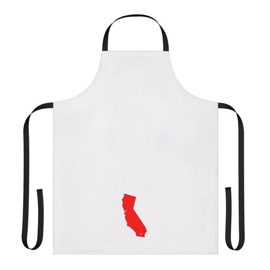 A stylish and durable apron featuring the state of California, perfect for cooking, barbecuing, or any activity.