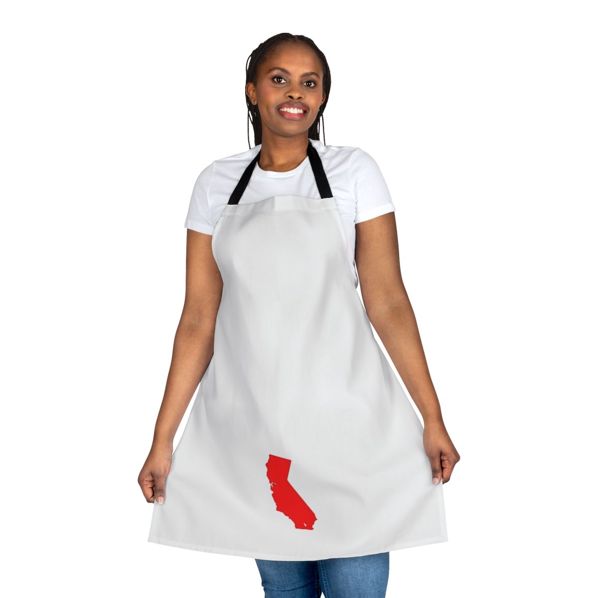 A stylish and durable apron featuring the state of California, perfect for cooking, barbecuing, or any activity.