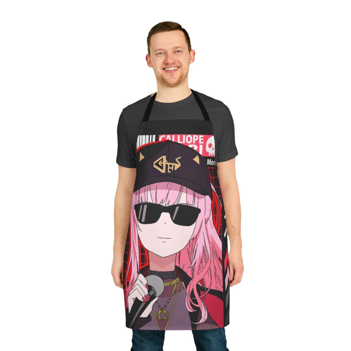 Calliope Mori inspired anime-style apron featuring the Hololive EN virtual YouTuber