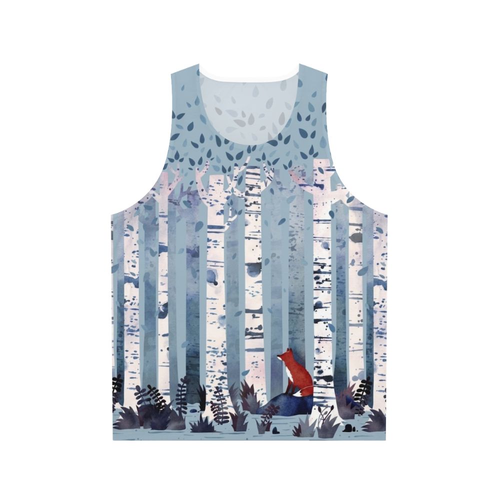 Calming Watercolor Birch Forest Unisex Tank Top