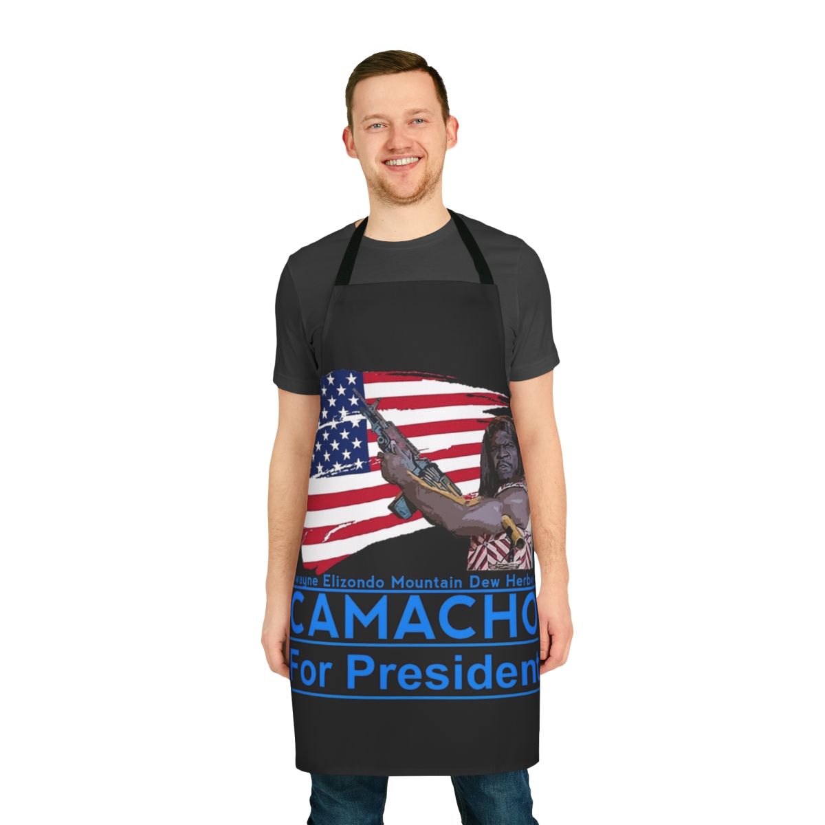 Camacho Inspired Apron with Dwayne Elizondo Mountain Dew Herbert Camacho Graphics