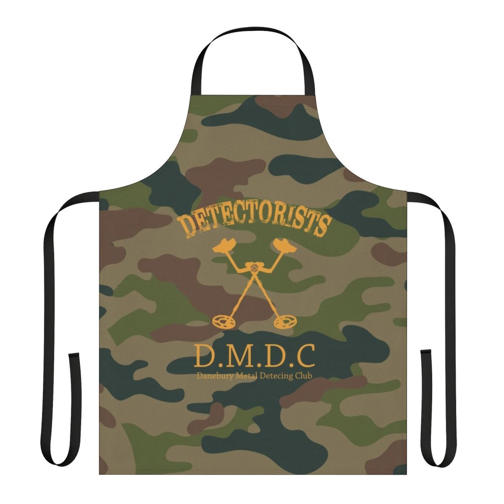 A camo-patterned apron with "Eye Voodoo" design, perfect for detectorists and metal detecting hobbyists.