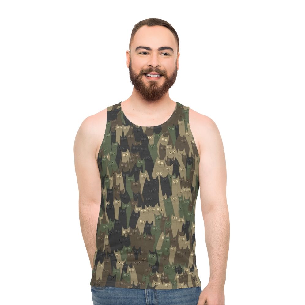 Camouflage Cats Unisex Tank Top