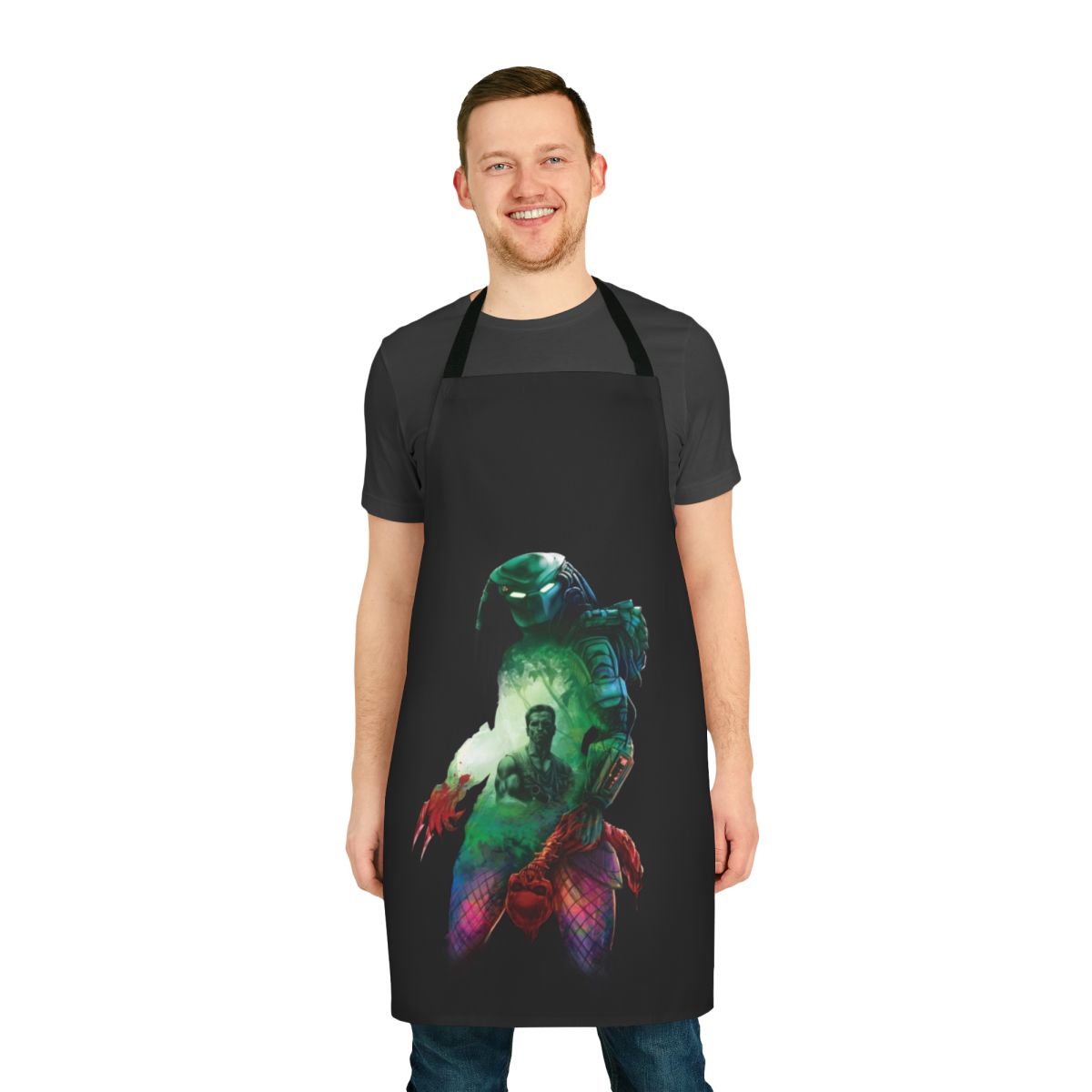 Camouflage apron with Predator-inspired design