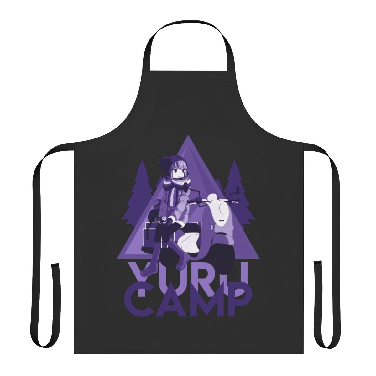 Apron featuring characters and imagery from the popular anime "Laid-Back Camp"
