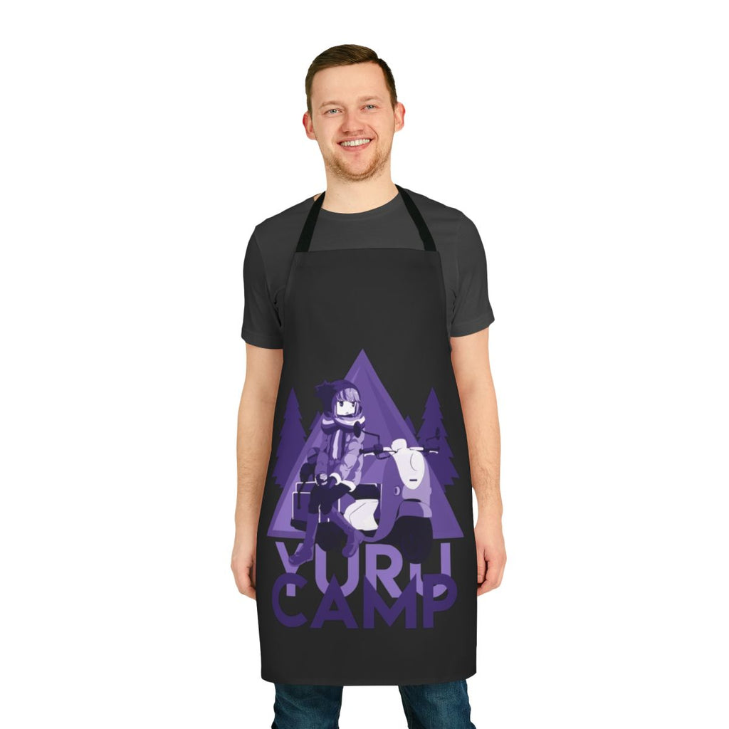 Apron featuring characters and imagery from the popular anime "Laid-Back Camp"