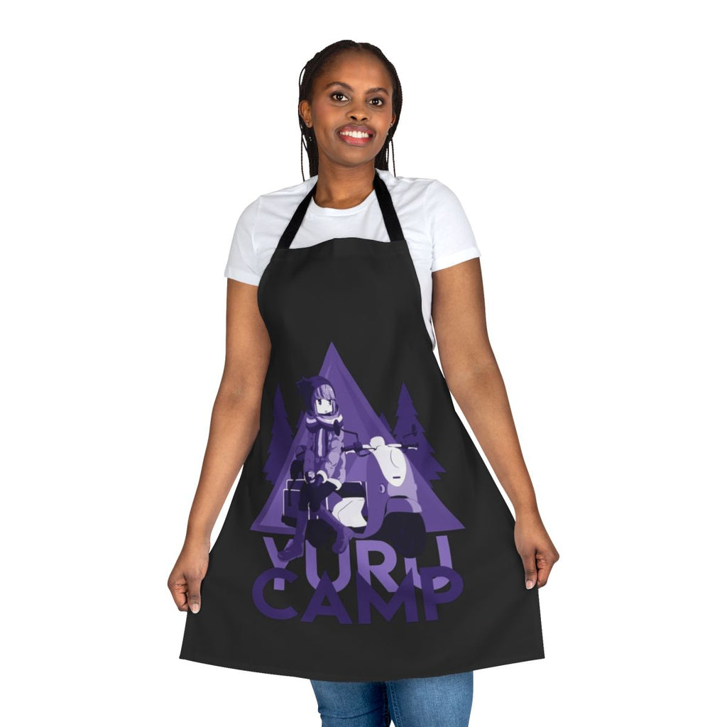 Apron featuring characters and imagery from the popular anime "Laid-Back Camp"