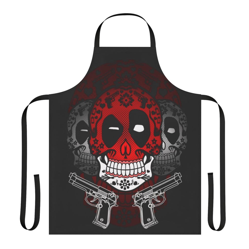 Candy Pool Novelty Apron featuring skulls and Day of the Dead design