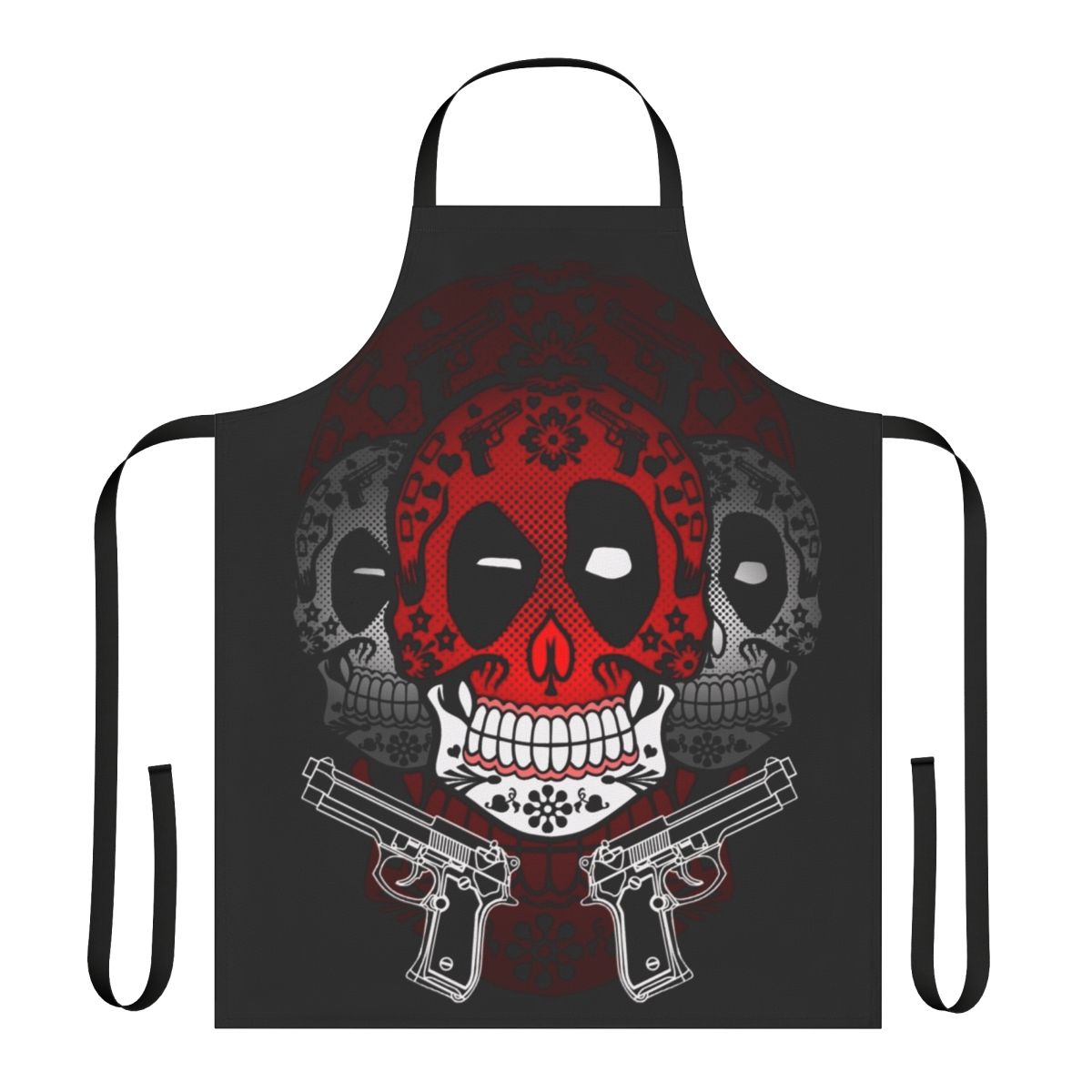 Candy Pool Novelty Apron featuring skulls and Day of the Dead design