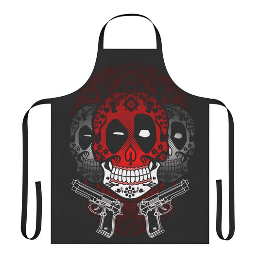 Candy Pool Novelty Apron featuring skulls and Day of the Dead design